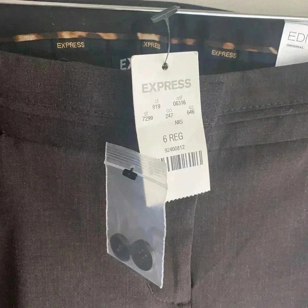 NWT Express Editor Pants Low Rise Flare Leg Bootcut Brown Trousers Size 6 Y2K - Picture 7 of 11